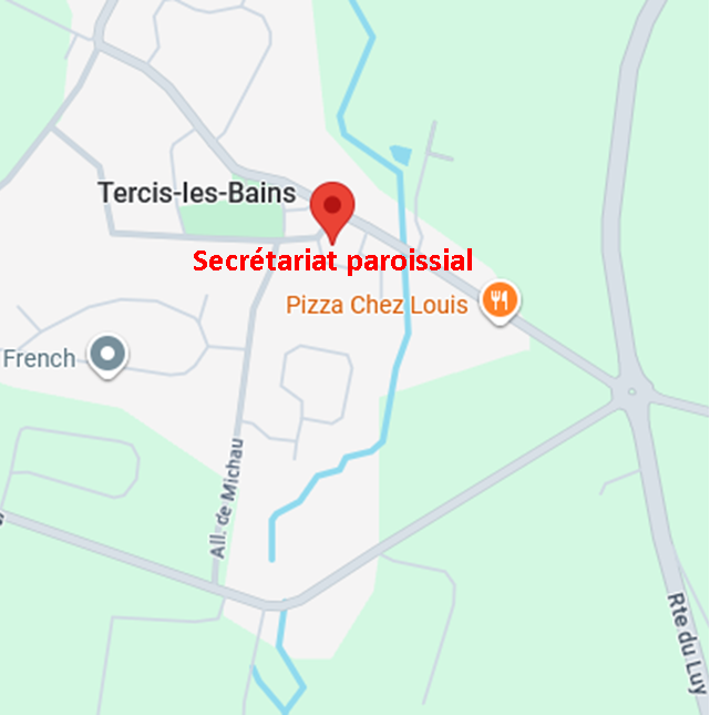 Plan d'accès au secrétariat paroissial de Saint-Joseph-des-Barthes, à Tercis-les-Bains